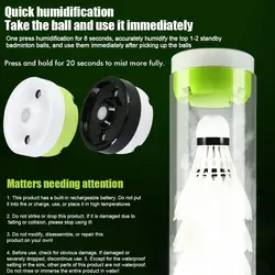 Badminton Shuttlecock Mini Humidifier Cover Nano-scale Atomization Add Moisture Keeps Balls Feather Moisturizing Steamer