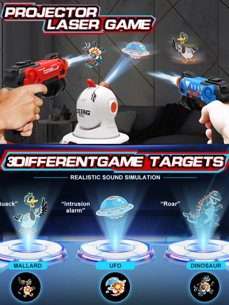 CSTAG Projektor Ente UFO Jagd Schießen Spiel Kinder Geschenke Spielzeug Für Jungen Laser Tag Infrarot Mini Pistole Pistolen Kampf Spiel Indoor