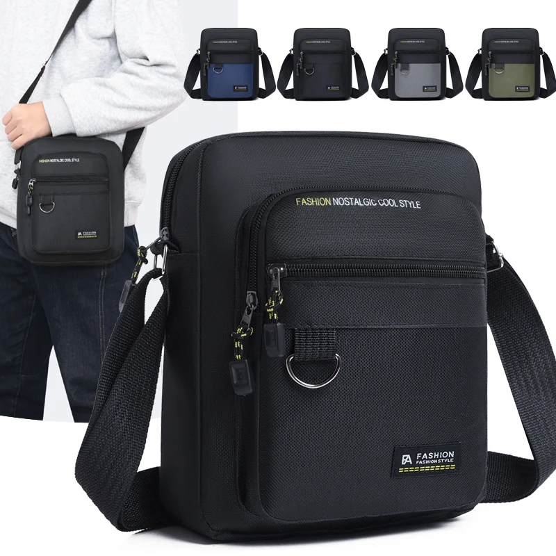 

Men's Fashion Casual Oxford Leather Shoulder Bag Lightweight Elegant Small Messenger Handbag Stylish Purse for Men