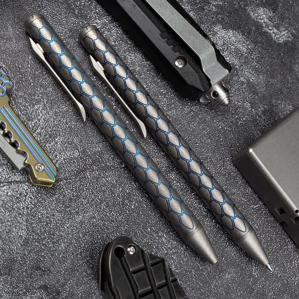 

Titanium Alloy Tactical Pen High Quality Self Defense Pen Decompression Pen Ceramic Beads Glass Breaker Camping Survival Pens