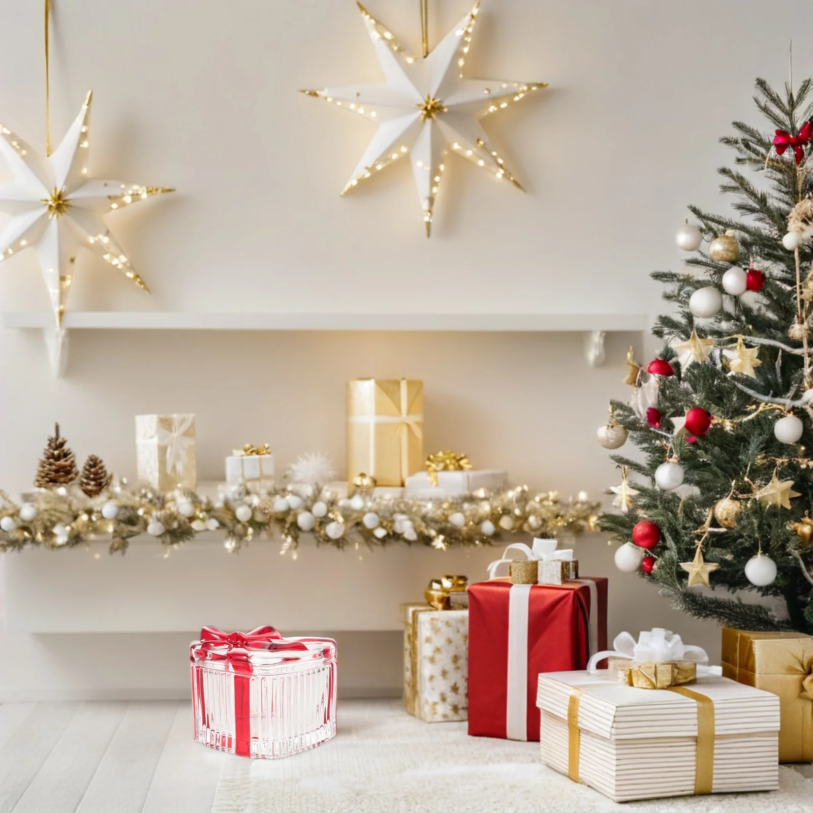 

Embossed Heart Shape Glass Candy Jar Crystal Trinket Box Jewelry Holder Valentines Day Decorative Storage Jar Wedding Party Kids