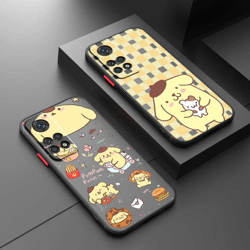 Pudding Dog Sanrio Cartoon Frosted Translucent For Redmi Note 13 12 12S 12T 11 11T 11E 10 10S 9 Pro Plus 5G Soft Phone Case image 2