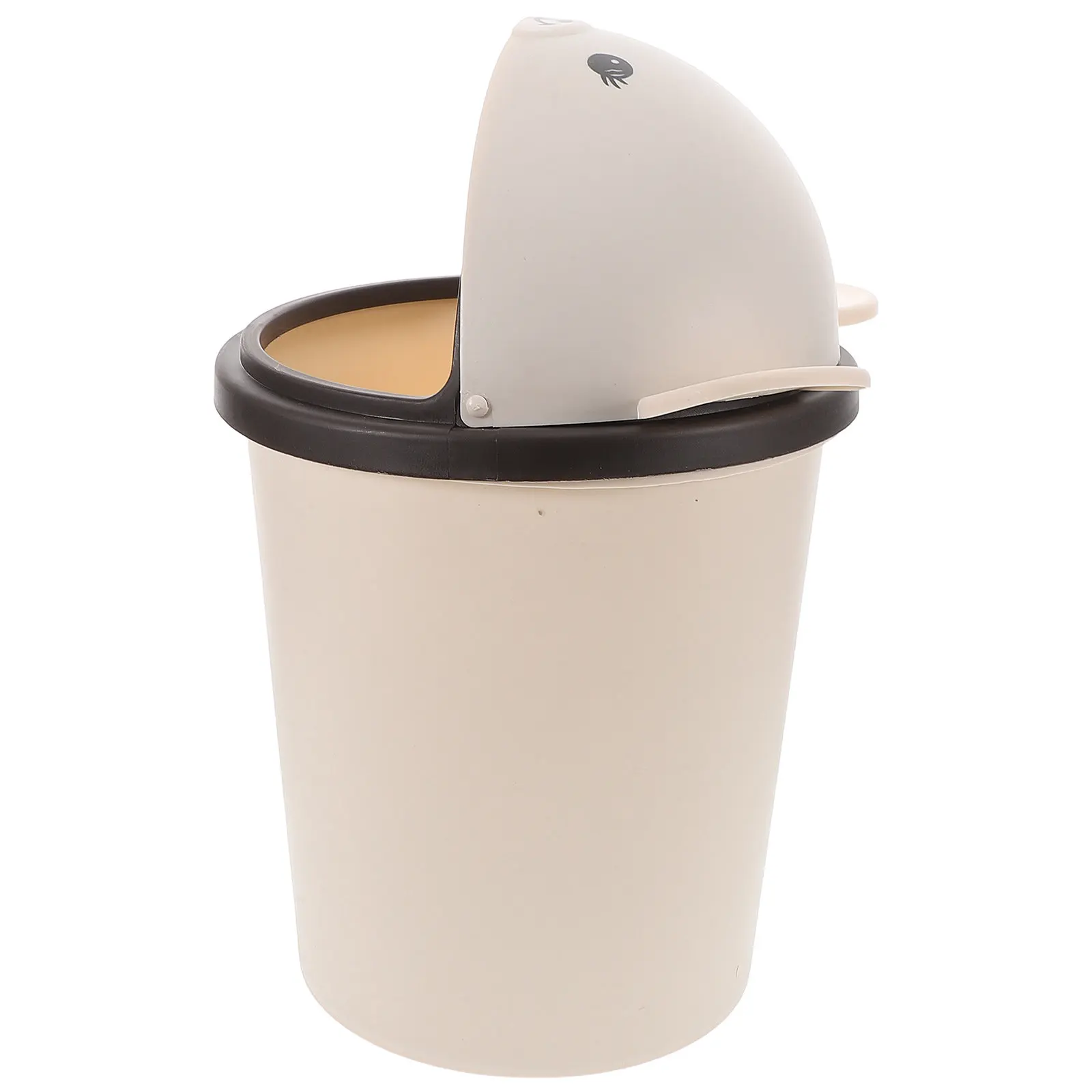 

10L Large Capacity Bear Shaped Trash Can Swing Lid Odor Sealing Cute Kawaii Wastebasket for Bathroom Kitchen Bedroom Living Room