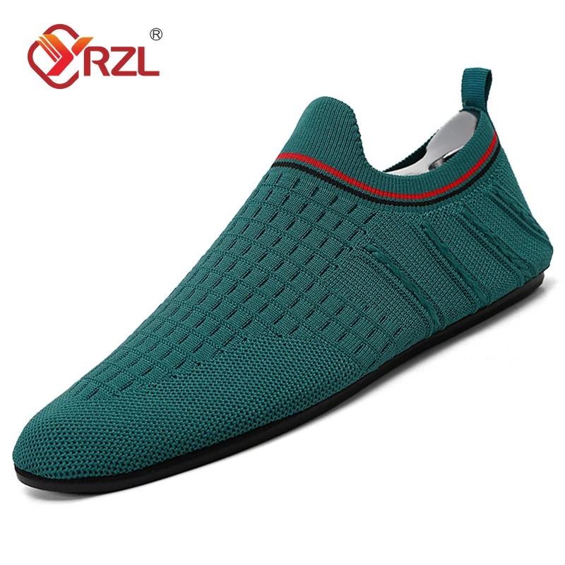 YRZL Men Thin Bottom Driving Moccasins High Quality Male Walking Shoes Breathable Mesh Casual Loafers Soft Comfortable Man Shoes