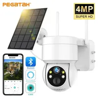 4MP HD Solar WiFi PTZ Camera Outdoor Wireless Solar IP Cam Built-in Battery Video Surveillance Cameras Long Time Standby ICsee