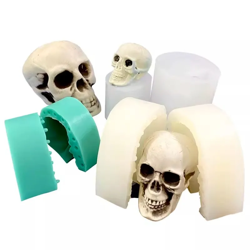 Halloween Skull Squeeze Mold Silicone Creative Chocolate Cake Decoration Candle Gypsum Mold