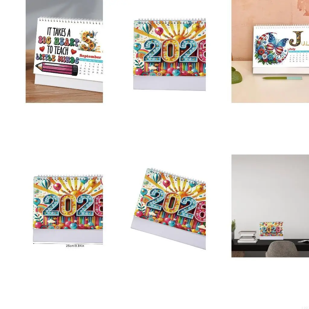 

Artistic twenty twenty six Desk Calendar Combined With Stone Painting Activity Environmental Aware Office Supply D5QC