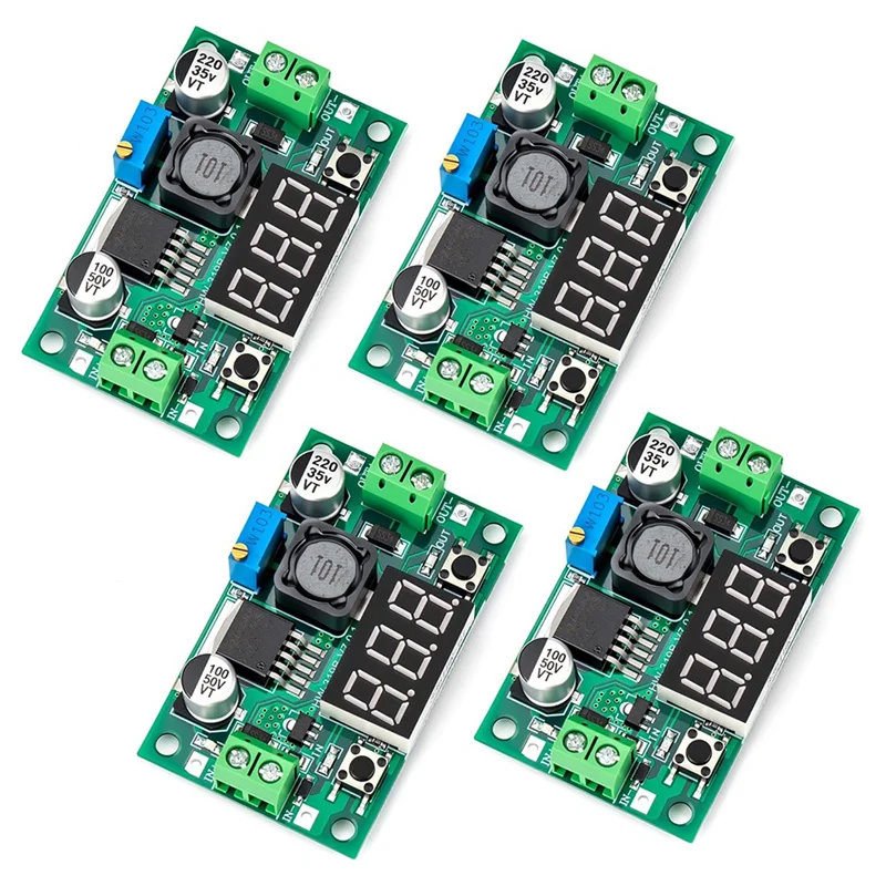 

A53Q-LM2596S DC-DC Buck Converter 4-Pack With LED Voltmeter Display, Adjustable Step-Down Voltage Conversion 4-40V To 1.25-37V