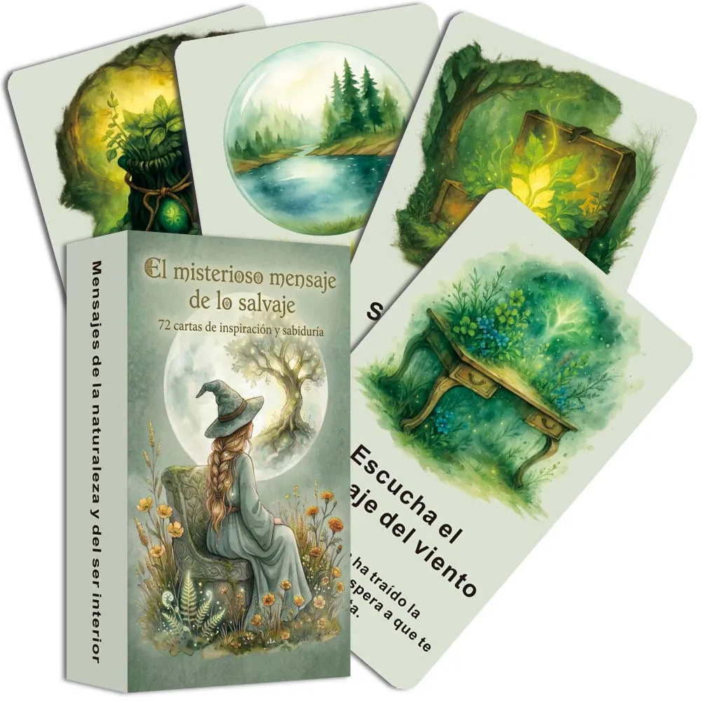 

Spanish Oracle Cards Deck, Mystic Whispers, 72 Cards for Daily Guidance, Spanish Tarot Cards For Beginners & Seekers, Card Games