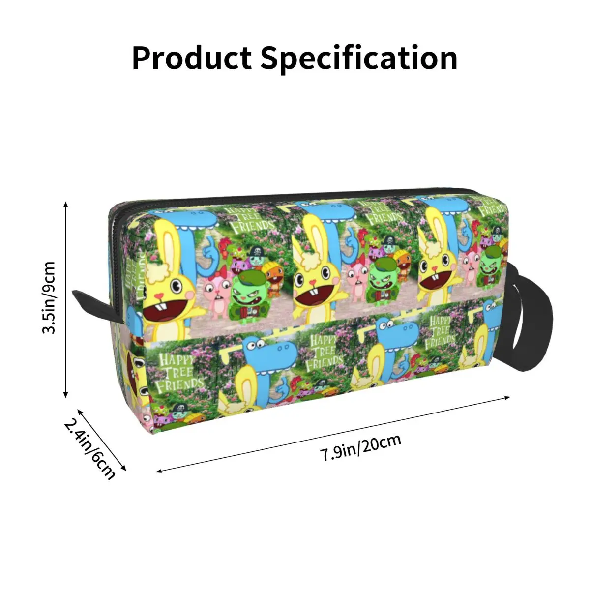 Happy Tree Friends Flippy Lumpy Cuddles Loving Family Makeup Bag Cosmetic Organizer Storage Dopp Kit for Women Beauty Travel