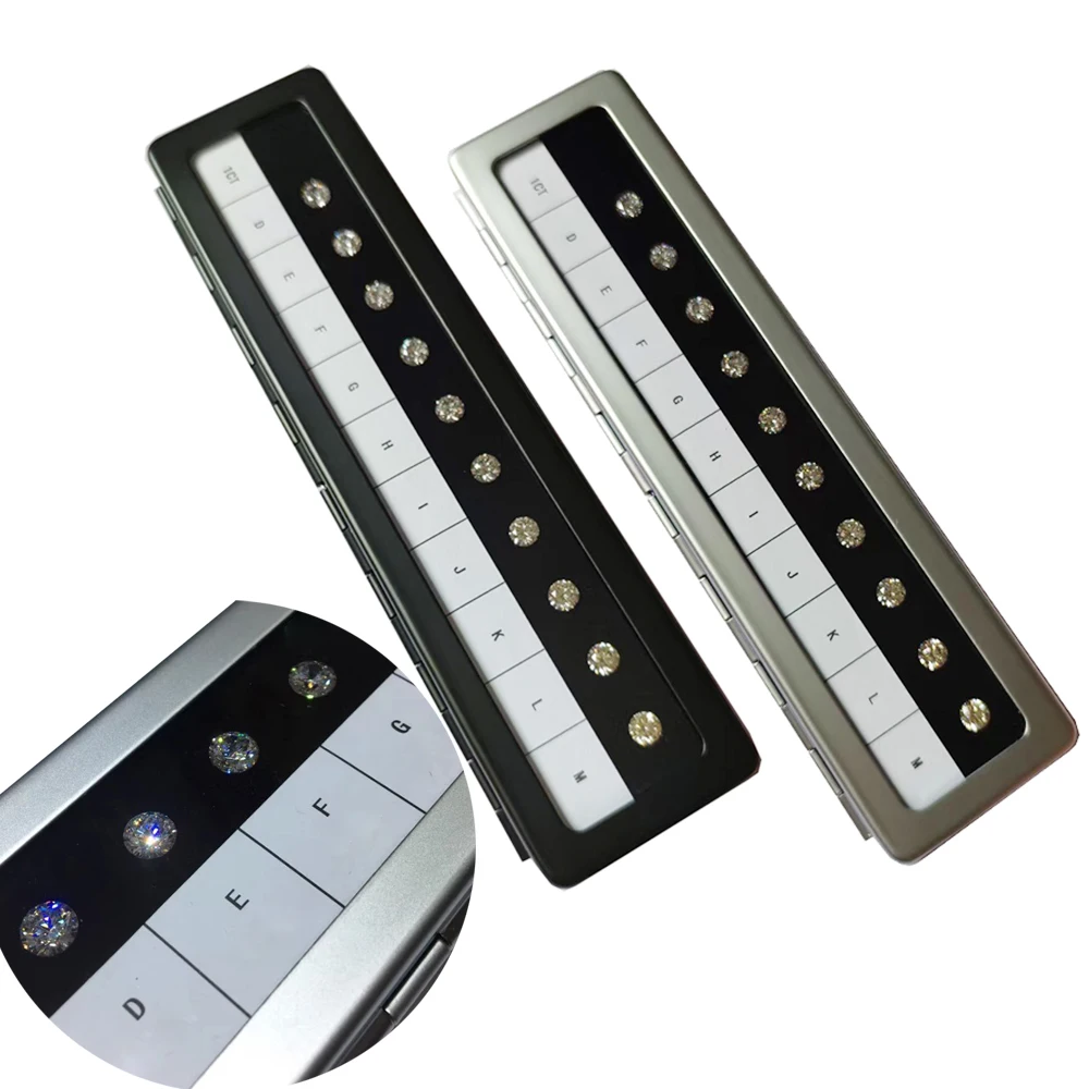 

D-M Diamond Color Contrast Учебный инструмент 1CT Имитация свободного бриллианта Международный цвет Стандартный контраст Учебный реквизит Английский