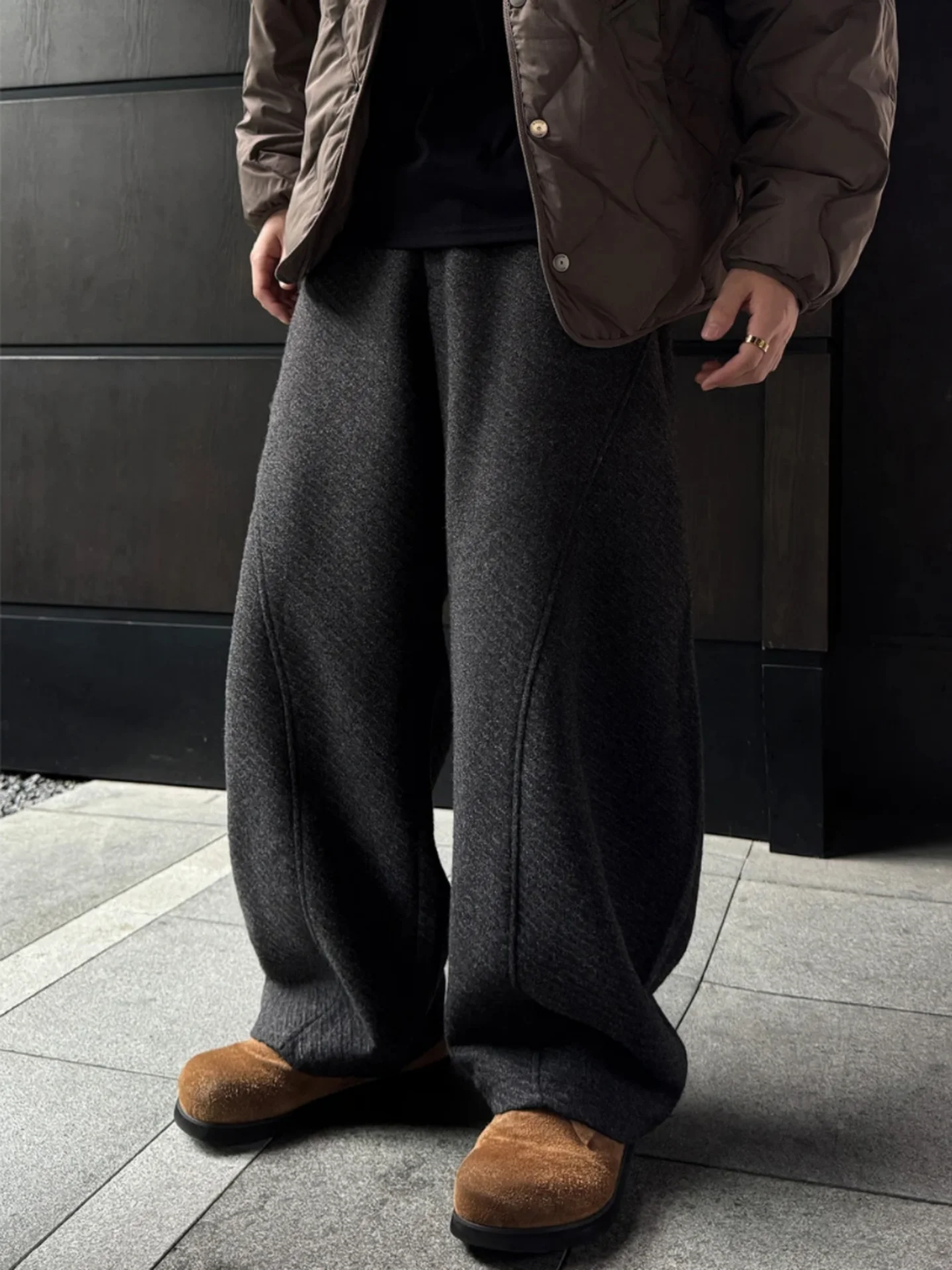 

Korean Sle Men's Winter Casual Pants Drapey Straight Leg mat Faion Brand Versatile Trousers for Both Men And Women