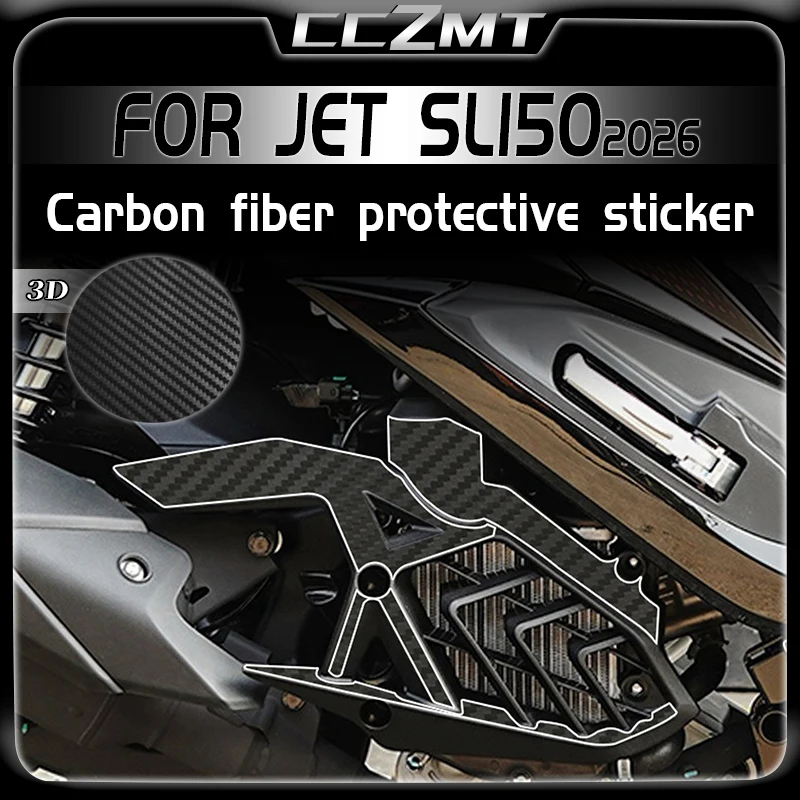 

For SYM JET SL150 jet sl150 2026 3D Carbon Fiber Protective Sticker Modification Storage Box Front Foot Pedal Film Accessories
