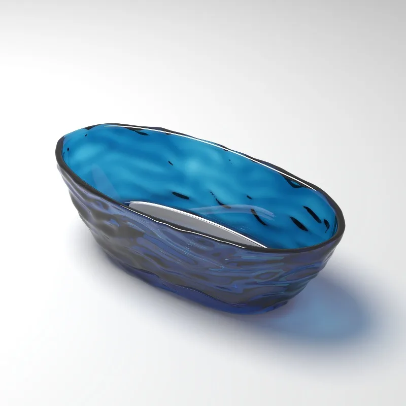 Water ripple color transparent oval freestanding crystal art light luxury bathtub