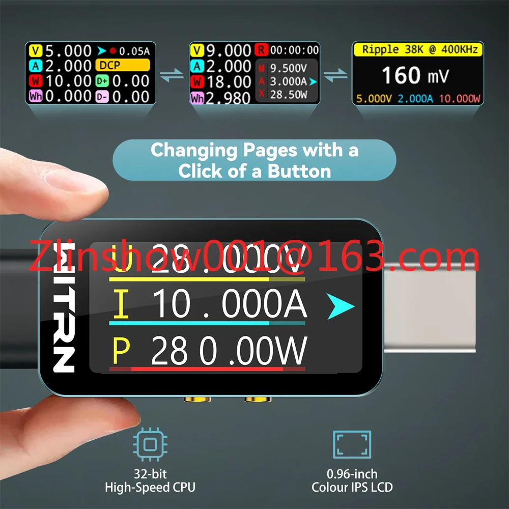 

Измеритель мощности Type-C Вольтметр 0,96 дюйма Hd цифровой монитор энергии DC4-28V 0-6A Измеритель напряжения и тока Тестер зарядки мобильного телефона