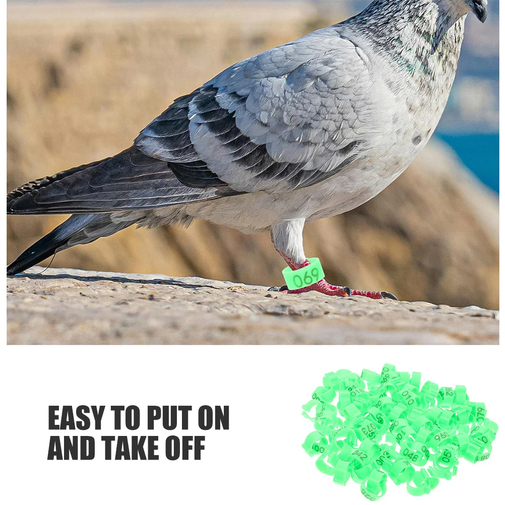 

100pcs Digital Identification Foot Bands For Pigeon Leg Rings Durable Poultry Marker Supplies Pet Accessories