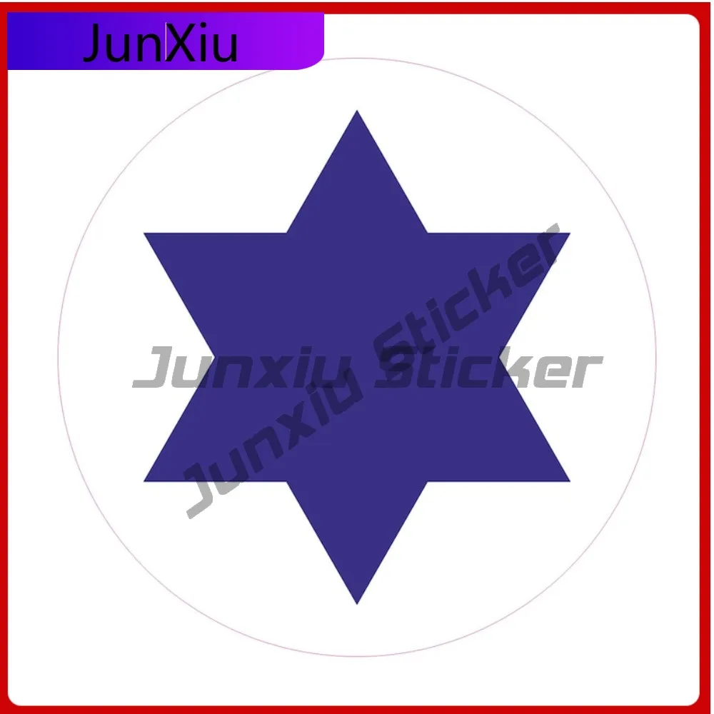 

David Star Round White and Cool Car Laptop Anti UV Exterior Parts Vinyl Decal For Car Truck SUV Window Bumper Laptop
