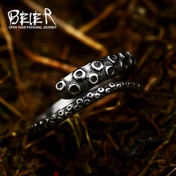 BEIER simple Gothic Deep Sea Monster Squid Octopus Finger Tentacles tail ring Fashion Jewelry Opened Adjustable Size BR8-847