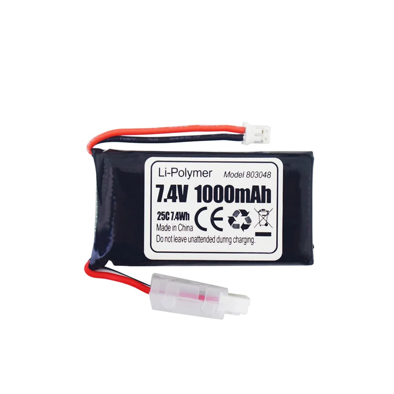 Caricabatteria al litio aggiornato 7.4V 1000mAh Set per 1:24 SCX24 RC TRUCK Electric Climbing Car Backup 7.4V batteria PH2.0 Plug