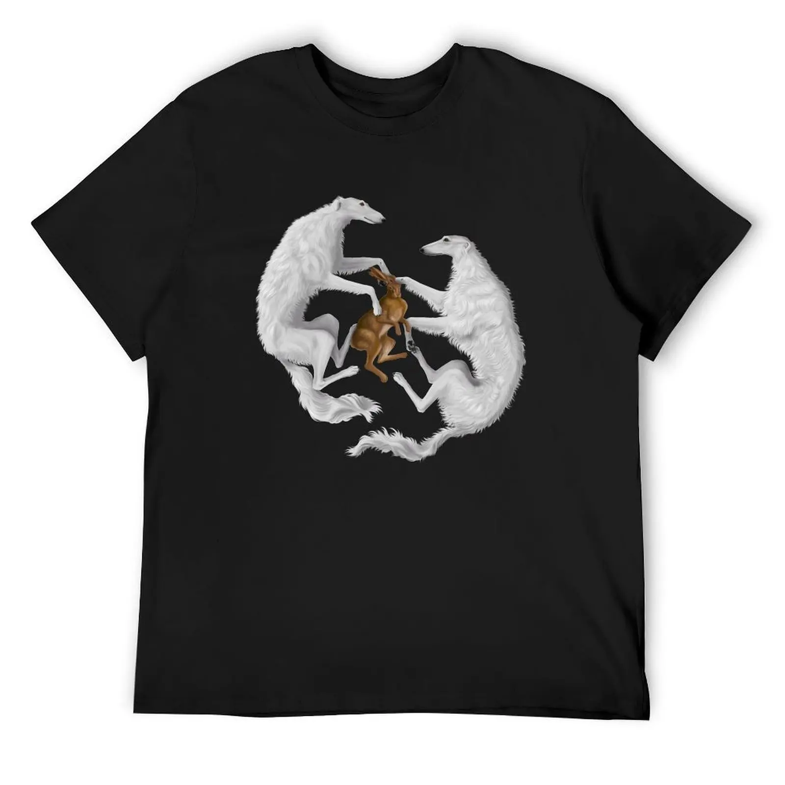 

Borzoi and Jackrabbit T-Shirt blacks shirts graphic tees anime figures new edition outfits for men