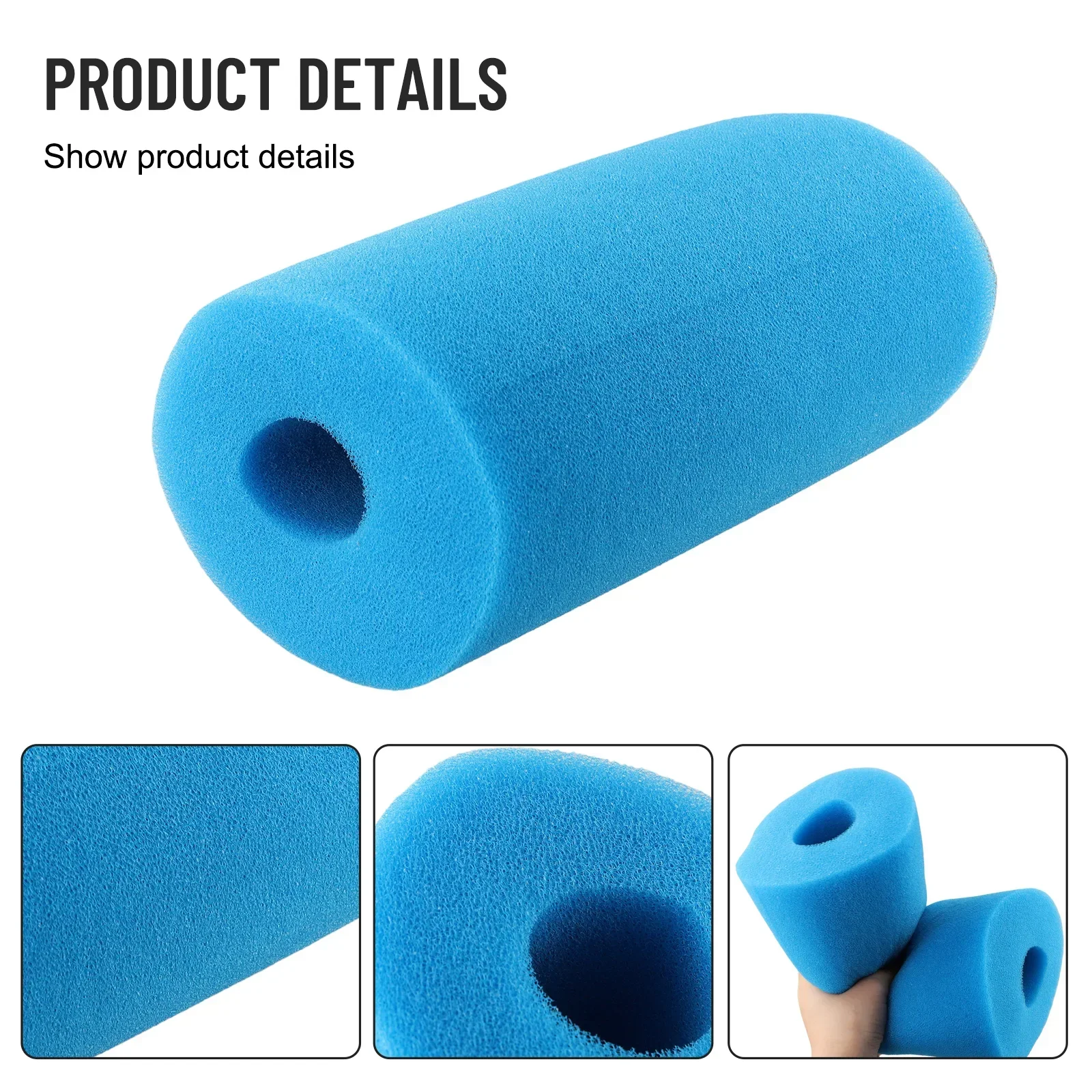 Esponja de piezas reutilizable para piscina, filtro de espuma lavable para Intex tipo B, 14,5 25,4 cm x 4,5, color azul, 1 unidad