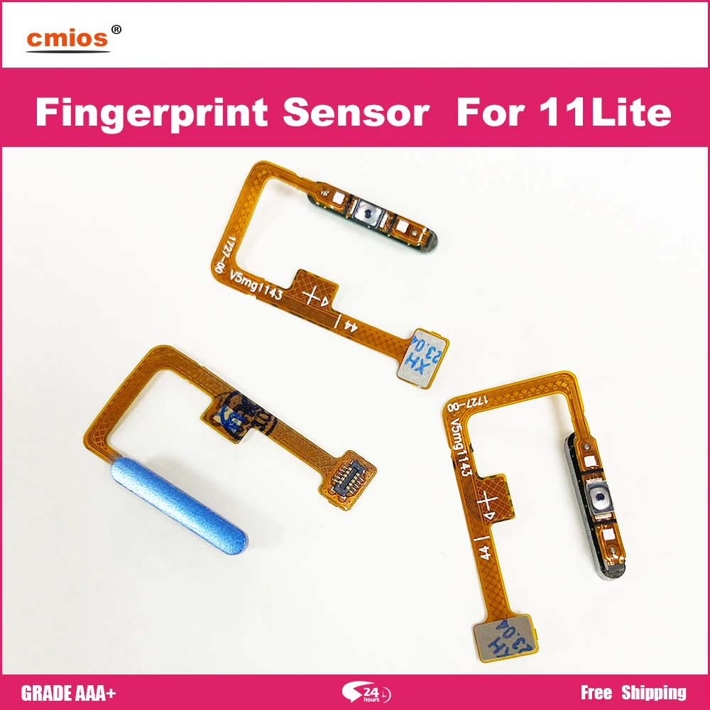 For Xiaomi Mi 11 Lite Fingerprint Sensor Home Return Key Menu Button Flex Ribbon Cable 100% Original