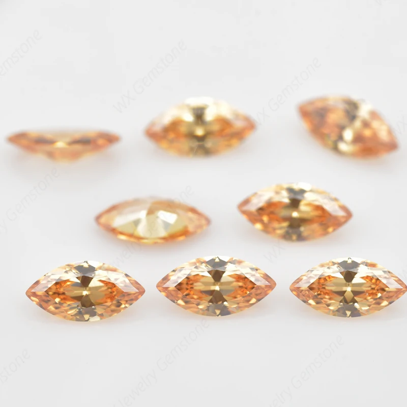 Champagne Marquise Cut Brilliant Size 1.5x3~8x16mm Loose CZ Stone Synthetic Gems 5A  Cubic Zirconia For Jewelry DIY for Jewelry