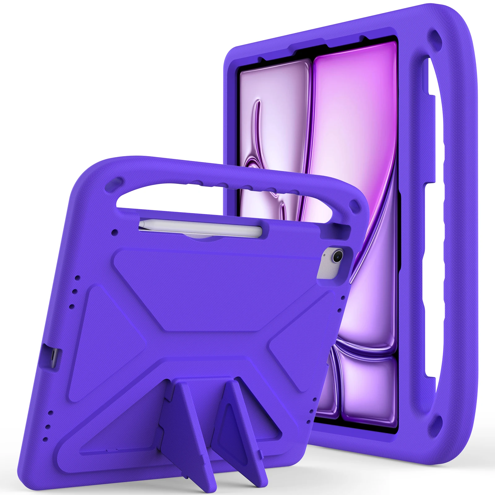 Kids EVA Stand Case For iPad Air 13 Pro 13 2024 A2898 A2903 A2904 A2925 A2926  A3007 Foam Portable Hand Holder Cover Shockproof