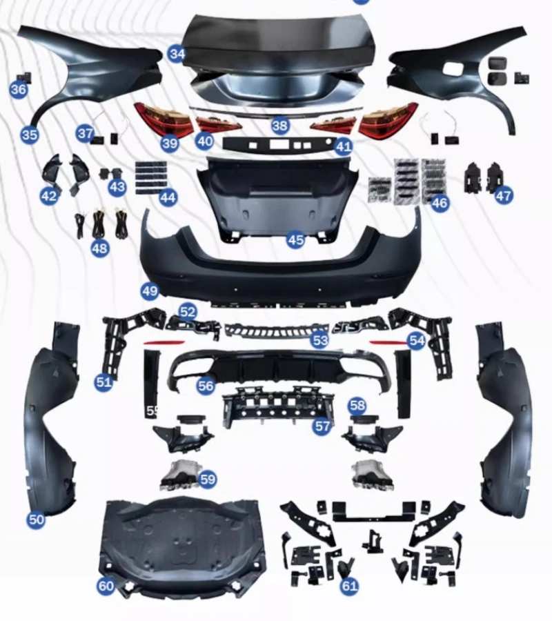 Paraurti anteriore posteriore coperchio motore fanale posteriore fanale posteriore per Mercedes Benz classe S W221 07-13 aggiornato W223 S63 Kit