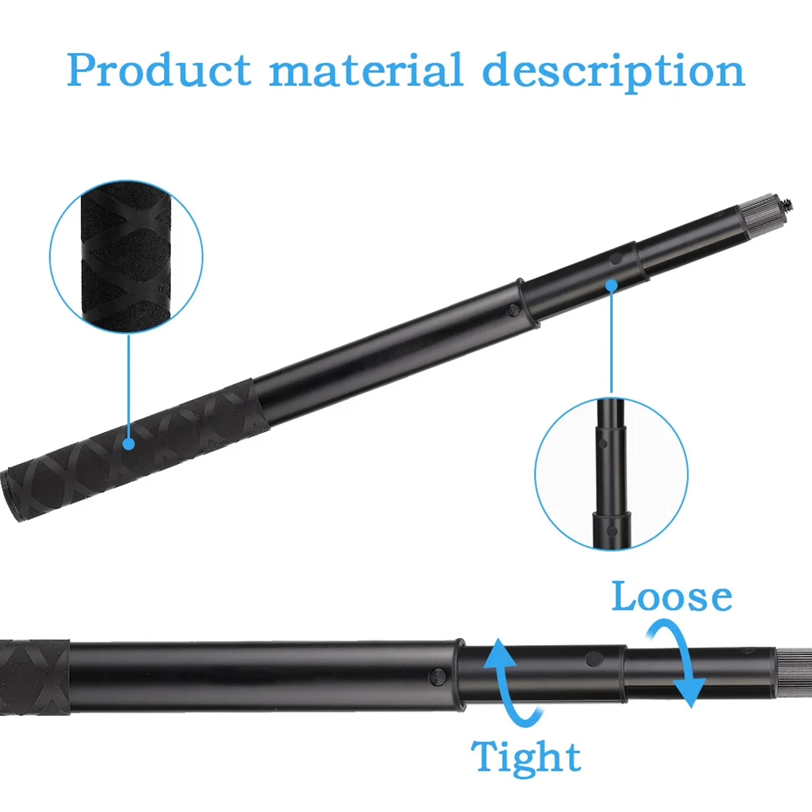 Panoramic Selfie Stick Metal Invisible Extended Edition Scalable Monopod for Insta360 X2 X3 Camera Stick Tripod For GoPro DJI