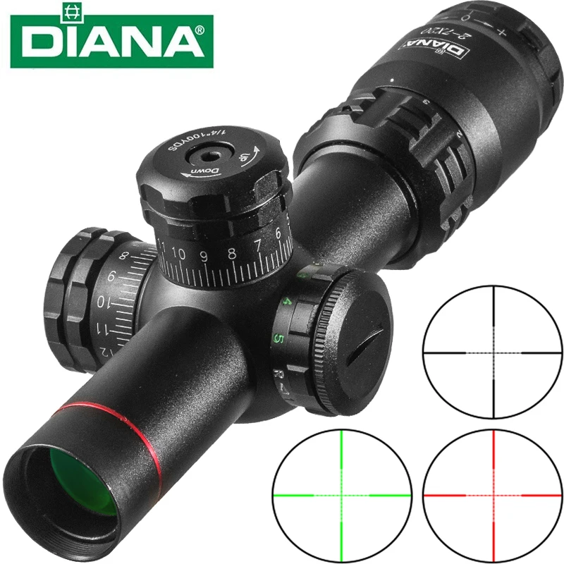 

DIANA 2-7X20 Scope Tactics Hunting Optical Sight Air Rifle Scope Green Red Dot Light Sniper Gear Spotting Scope Rifle Hunting