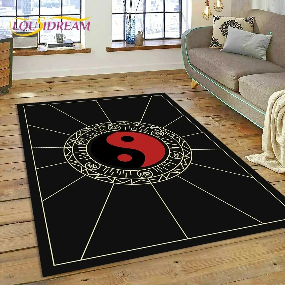 Nature Yin Yang Chinese Tai Chi Bagua Carpet Rug for Bedroom Living Room Home Sofa Decoration,Child Game Large Decor Floor Mat