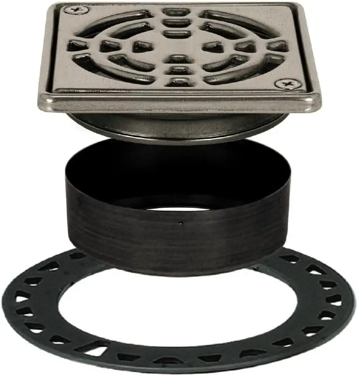 

Комплект решеток для душевого трапа со встроенным фланцем с наклоном, идеально подходит для плиточных душевых, 4-дюймовые квадратные, из нержавеющей стали