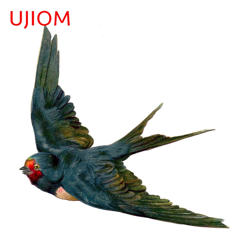 UJIOM 13cm x 12.9cm Sparrow Wall Stickers Creative Cute Bathroom Living Room Decals Waterproof Scratch-Proof House Stickers