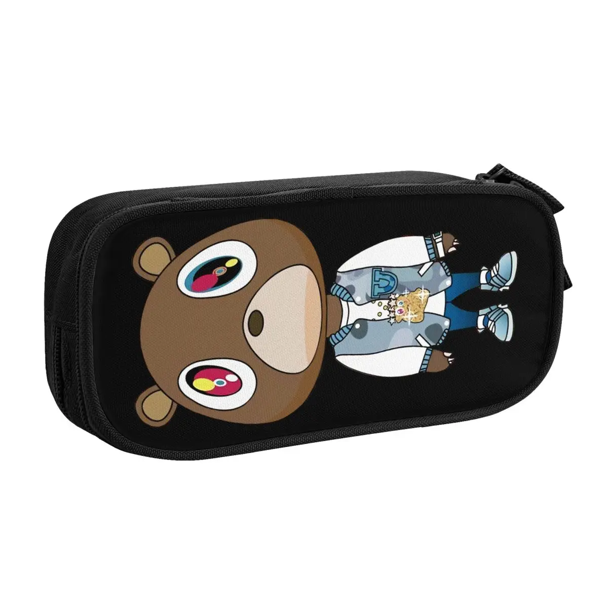 Custom Kanye West Bear Kawaii Pencil Cases Girls Boys Large Capacity Pencil Pouch School Accessories