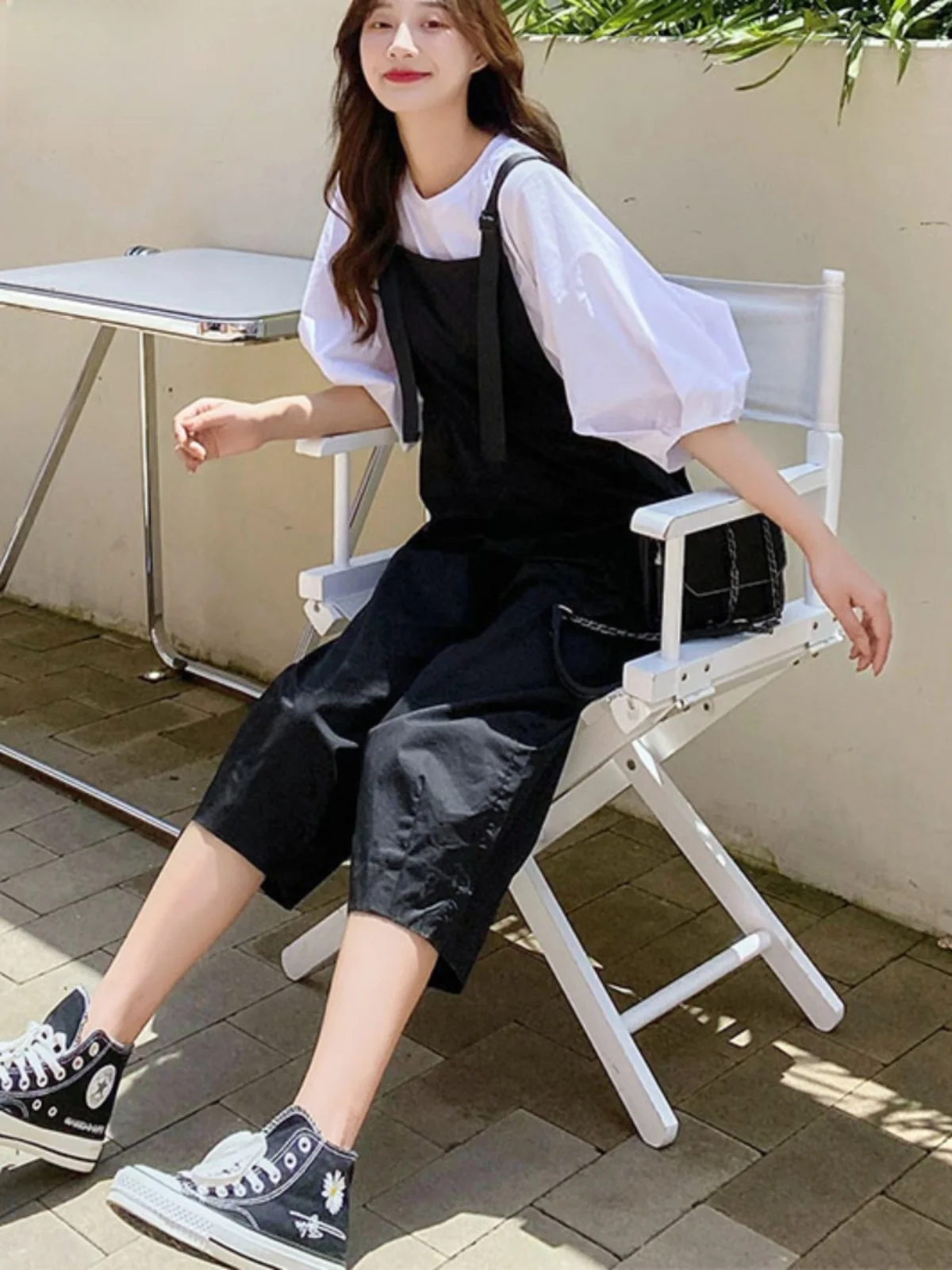 

Chic Summer Two-Piece Set Women's Casual Vibrant Trendy Age-Defng ular Striped Pantsuit Sweet-Salt Sle College Girls