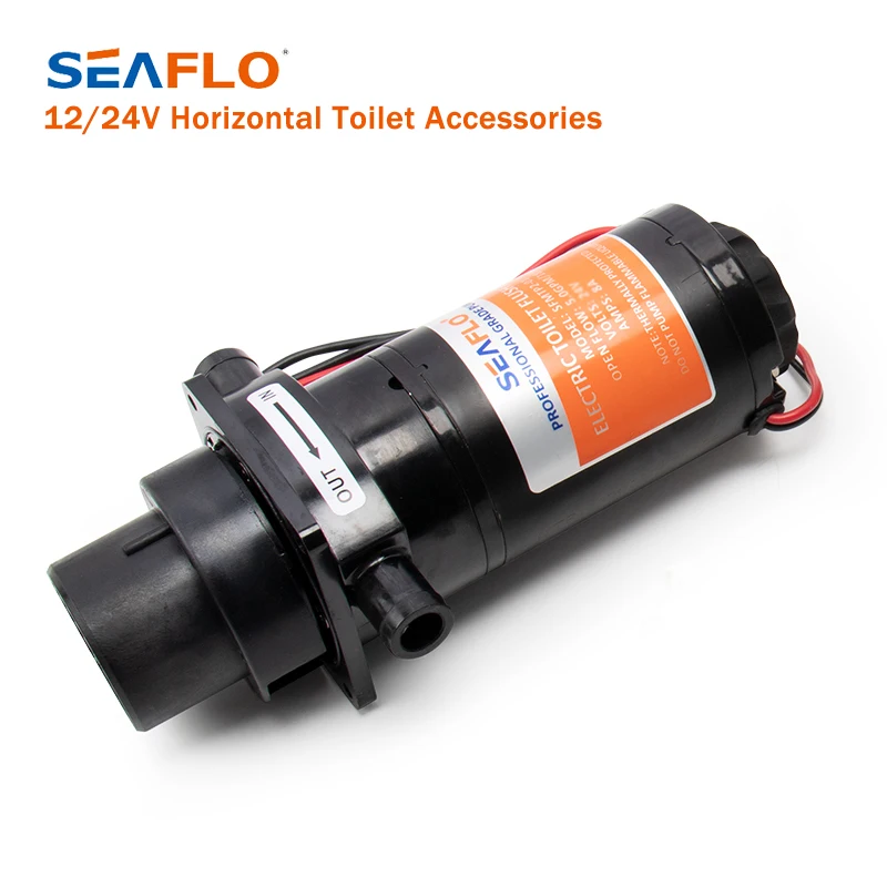 SEAFLO 12V Horizontal Electric Toilet Pump Mashing Sewage Flushing Pump Equipped Flexible Impeller Open Flow 18.9L