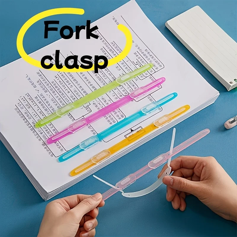 

10pcs New Plastic Binding Clips Strip 2 Hole Transparent Loose-leaf Clip DIY Multifunctional File Clip Notebook