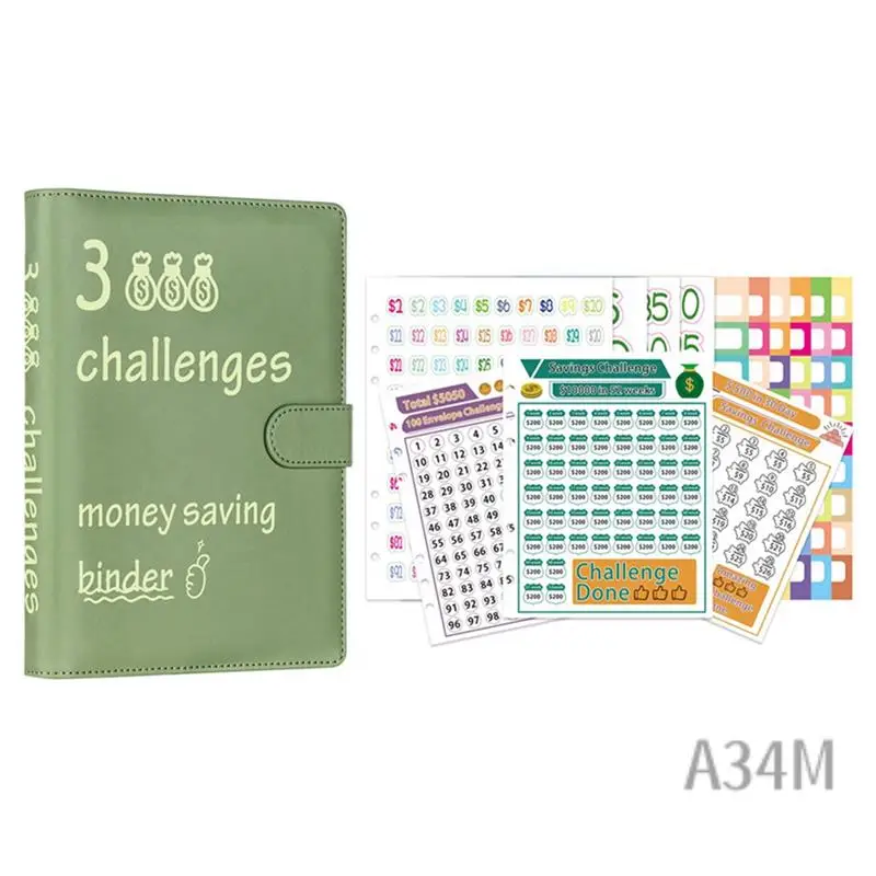 

A34M-100 Envelopes Challenge Binder Savings Challenges Book Money Saving Planner Budget Binder