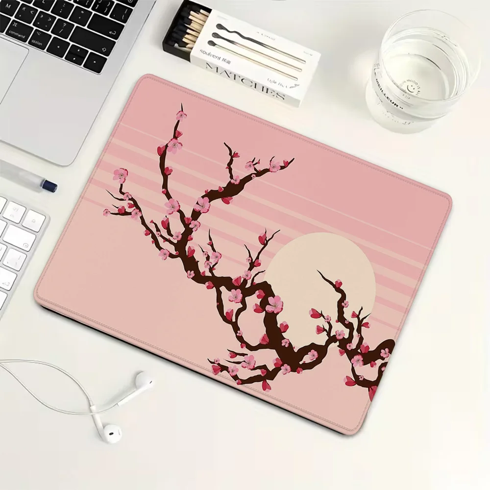 Japanese-style moonlit plum blossoms Small MousePad Rubber Gaming MousePad Mechanical Keyboard Mat PC Gaming Accessories DeskPad
