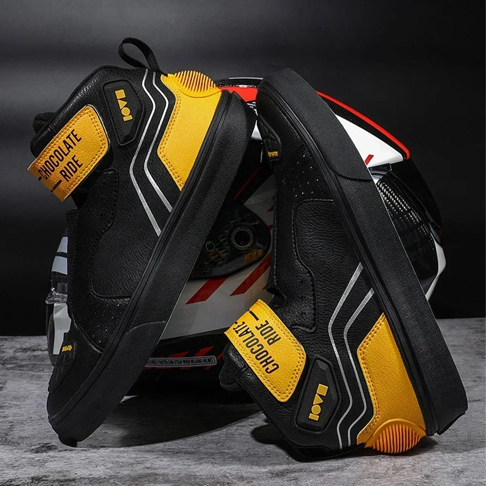 Chaussures d'équitation de moto pour hommes, style décontracté, équipement de moto anti-ald, respirant, durable, confortable, coulée, vélo de course tout-terrain