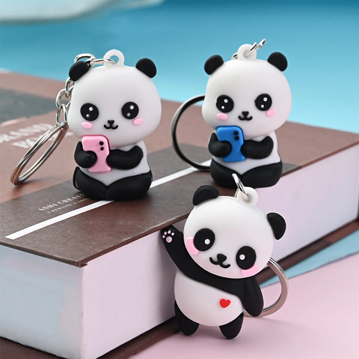 Harong Cute Panda ciondolo portachiavi moda animale portachiavi gioielli regali per bambini donna uomo amici