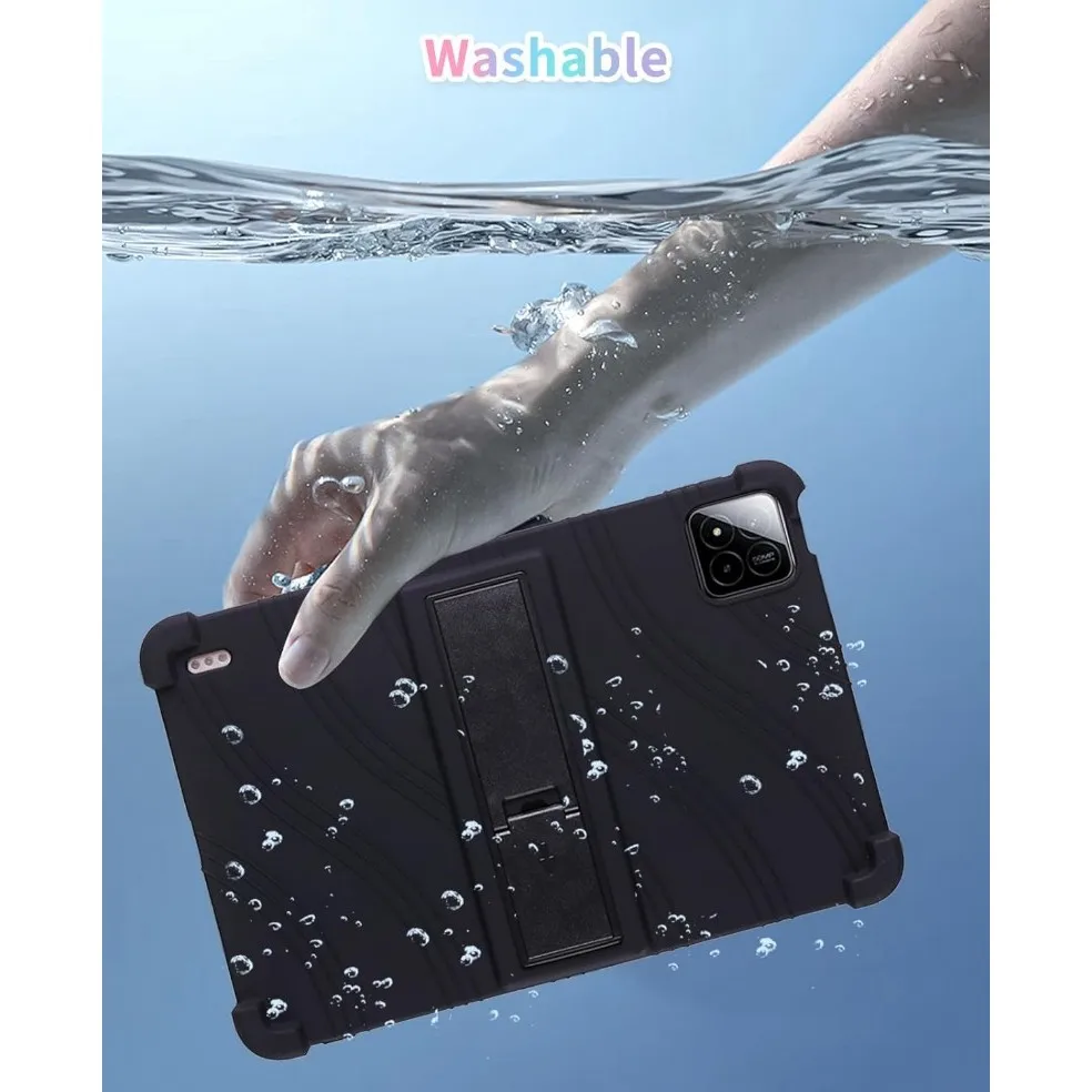 Casing Warna Hitam untuk Xiaomi Pad 7/7 Pro 11.2 Inci 2024 Pad7 Pro Penutup Dudukan Silikon Lembut Dapat Disesuaikan