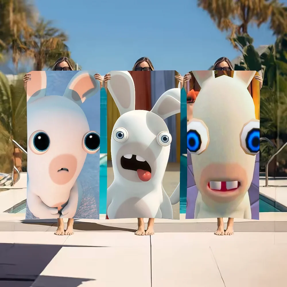 Cartoon R-Raving R-Rabbids-S Towel Sports Quick Dry Travel Camping Gear Sandproof Soft Light Large Beach Towel