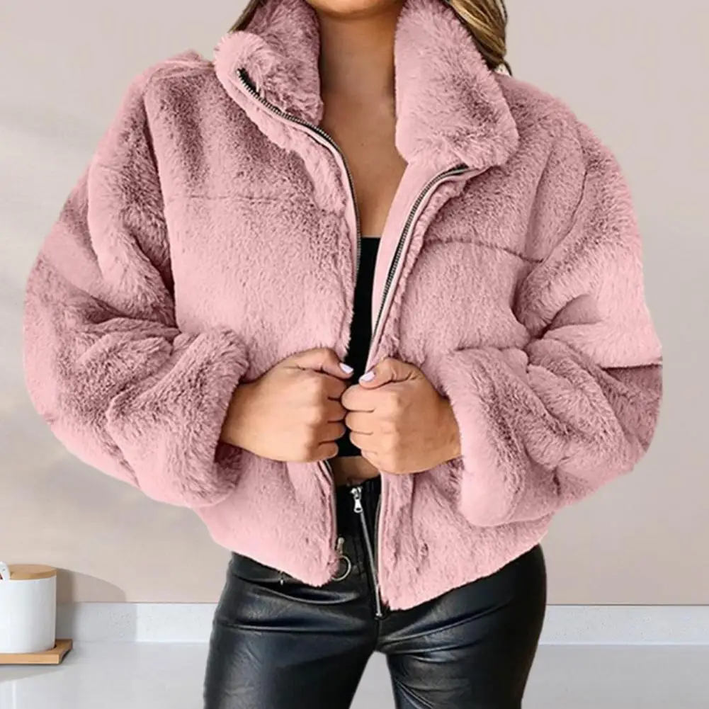 Faux manteau court à col rabattu pour femmes, vestes en peluche optiques, vêtements d\'extérieur minces pour dames, nouvelle mode, sexy, automne,