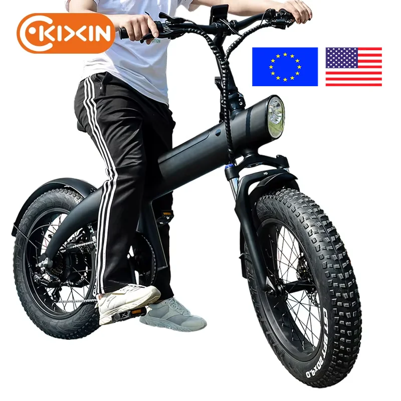 Outdoor Hunting Electric Bike - KIXIN新型電動折りたたみ自転車、ファットタイヤ搭載、アウトドアハンティング用電動マウンテンEバイク（男性向け）