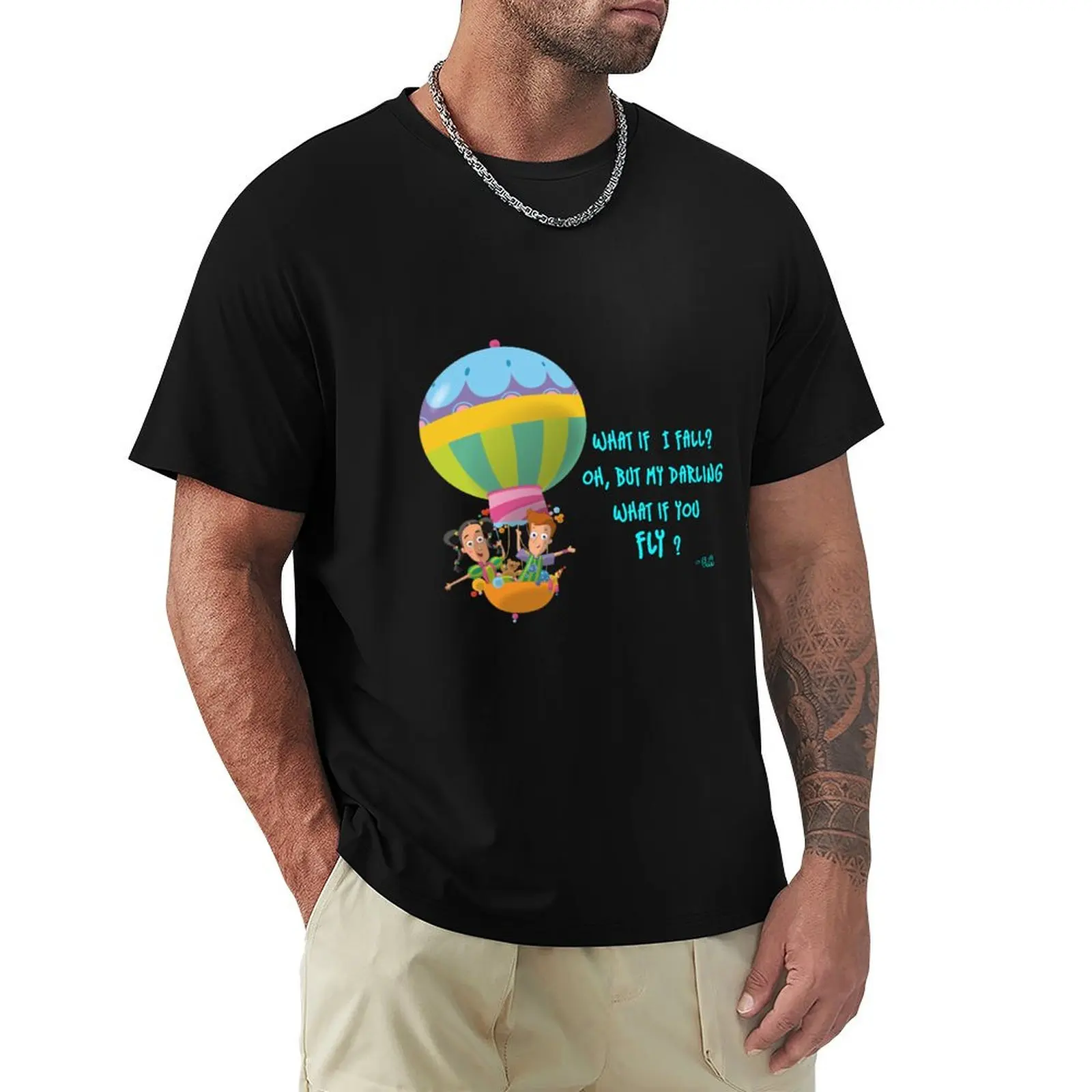 

Hot-air balloon T-Shirt blue archive anime t shirts for men graphic