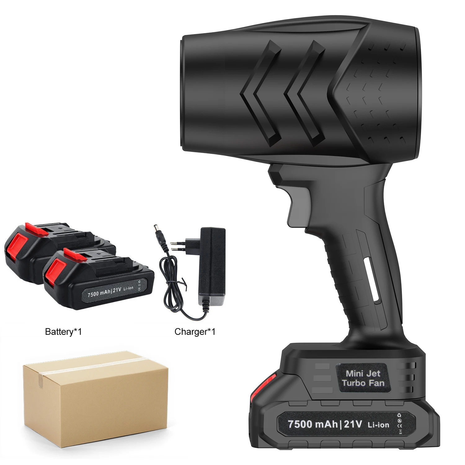 Soffiatore Turbo Jet 1000W ad Alta Potenza, Ventilatore Violento 550g di Spinta, Pistola ad Aria Senza Fili, Velocità del Vento 120km/h, Soffiatore pe
