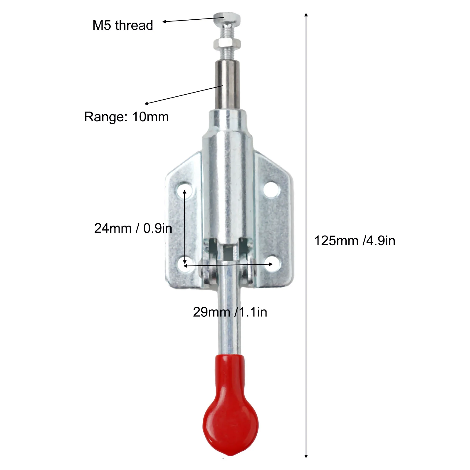 Toggle Latch Clamp with Galvanized Treatment 10mm Range and 24*29mm Fixing Hole for Secure Fixation of Workpieces