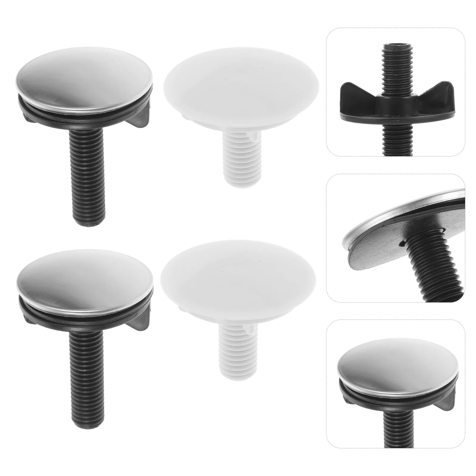 

Комплект из 4 декоративных заглушек для отверстий под раковину, нержавеющая сталь, материал PP, сменные заглушки для кухонной раковины, уплотнительные колпачки для отверстий под смеситель